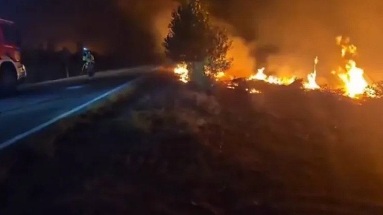 İspanya'nın orta kesiminde orman yangını