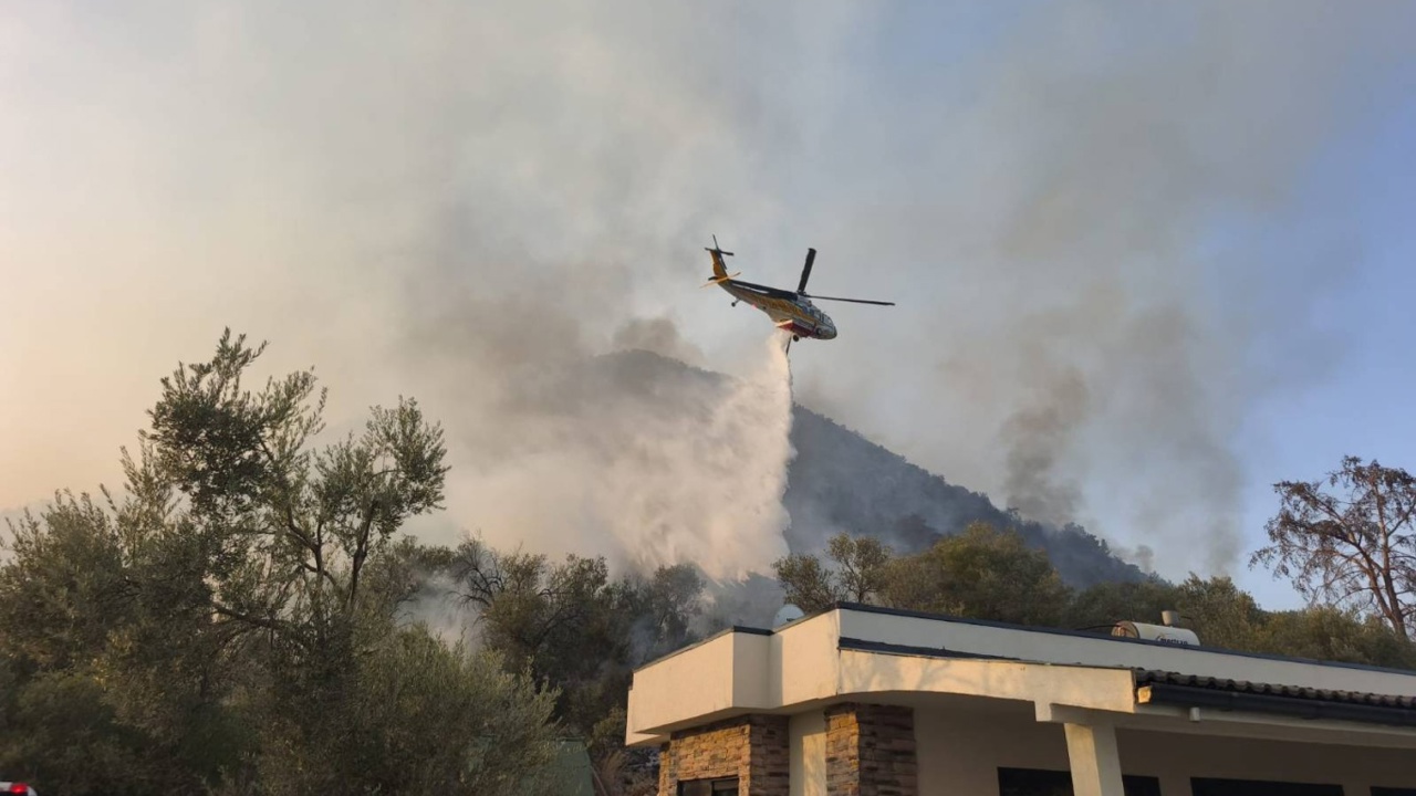 Muğla'daki orman yangınının enerjisi düşürüldü