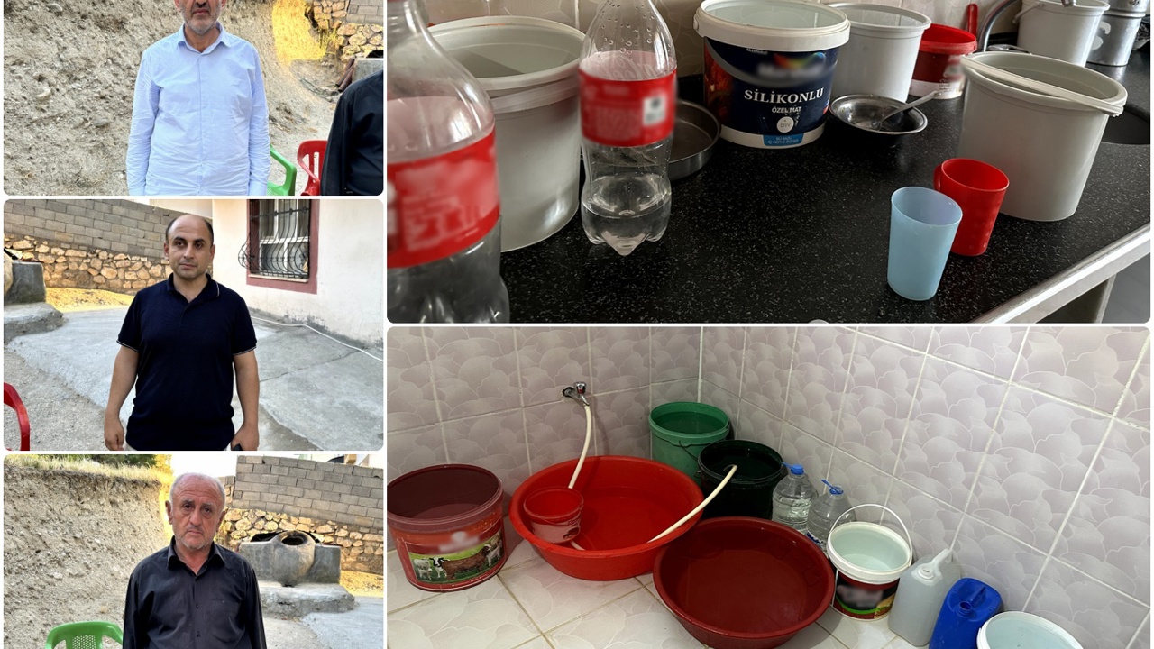 Silvan'da 2 aydır suları akmayan Konak Mahallesi sakinleri taşıma su ile ihtiyacını karşılıyor