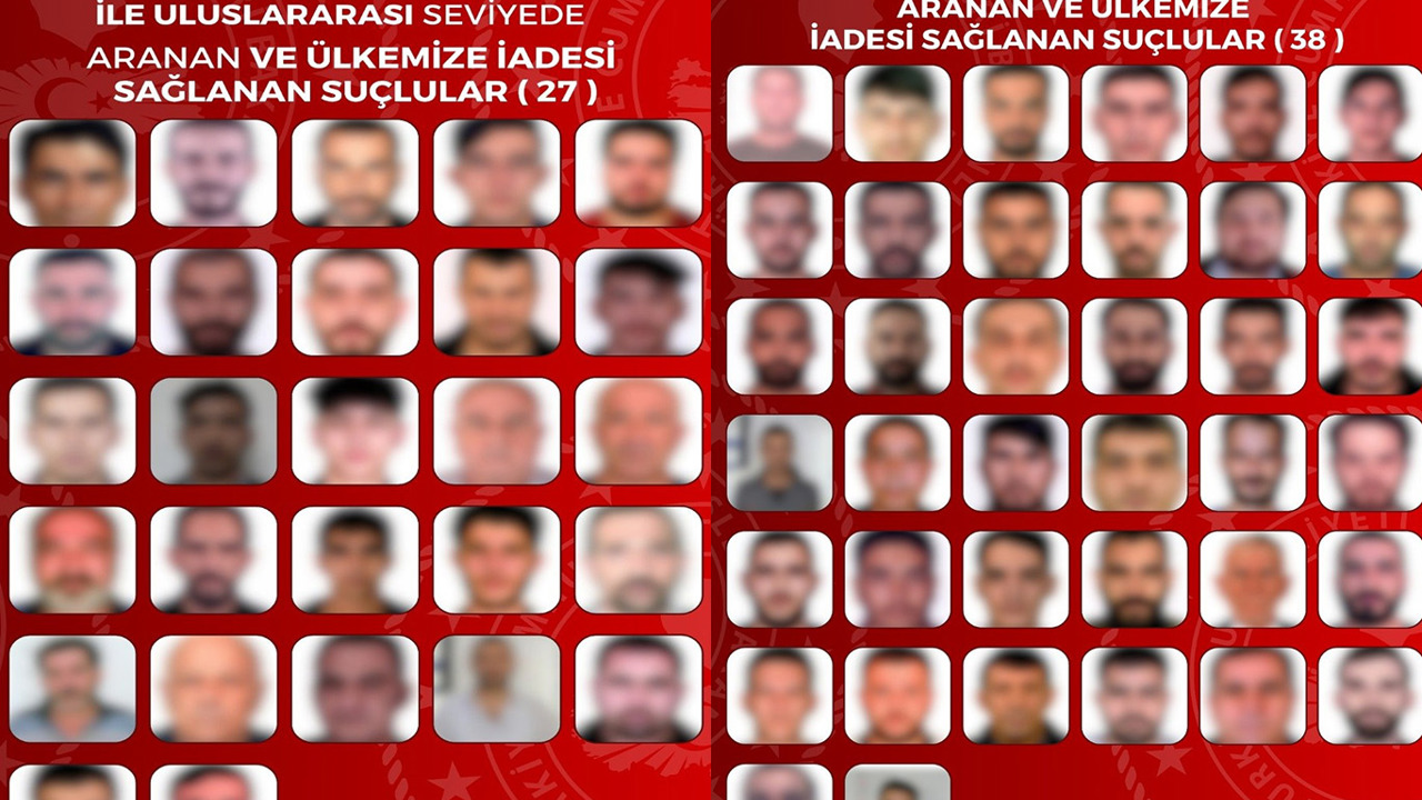 İçişleri Bakanlığı: 65 aranan suçlu Türkiye'ye getirildi
