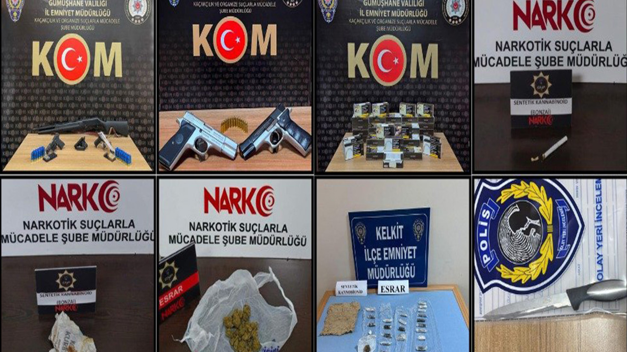 Gümüşhane'de aranan 16 şahıs yakalandı