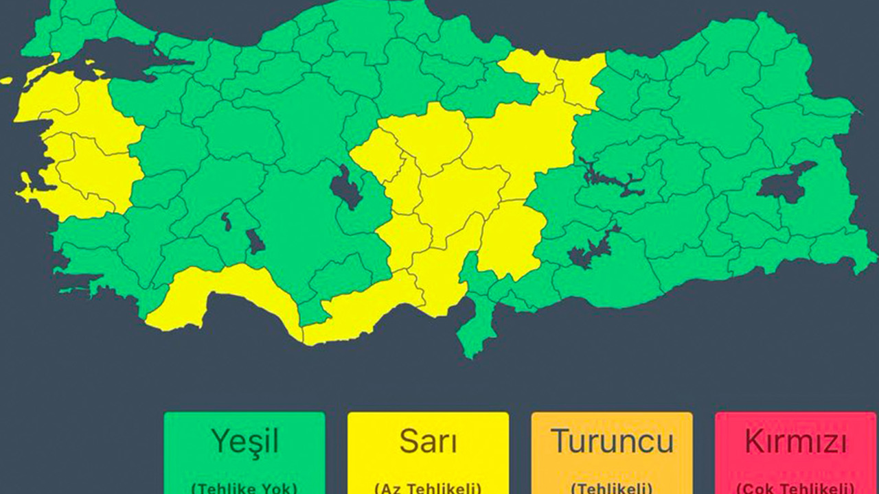İçişleri Bakanlığı'ndan kuvvetli yağış ve fırtına uyarısı