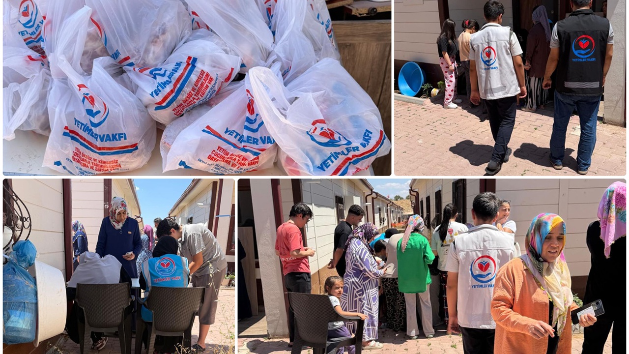 Yetimler Vakfı Gaziantep'te 100 yetim aileye et dağıttı