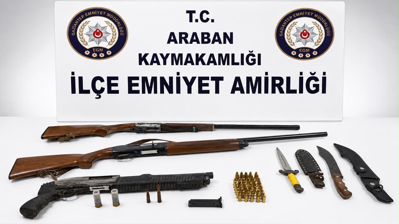 Gaziantep'te ruhsatsız av tüfekleri ele geçirildi: 1 gözaltı