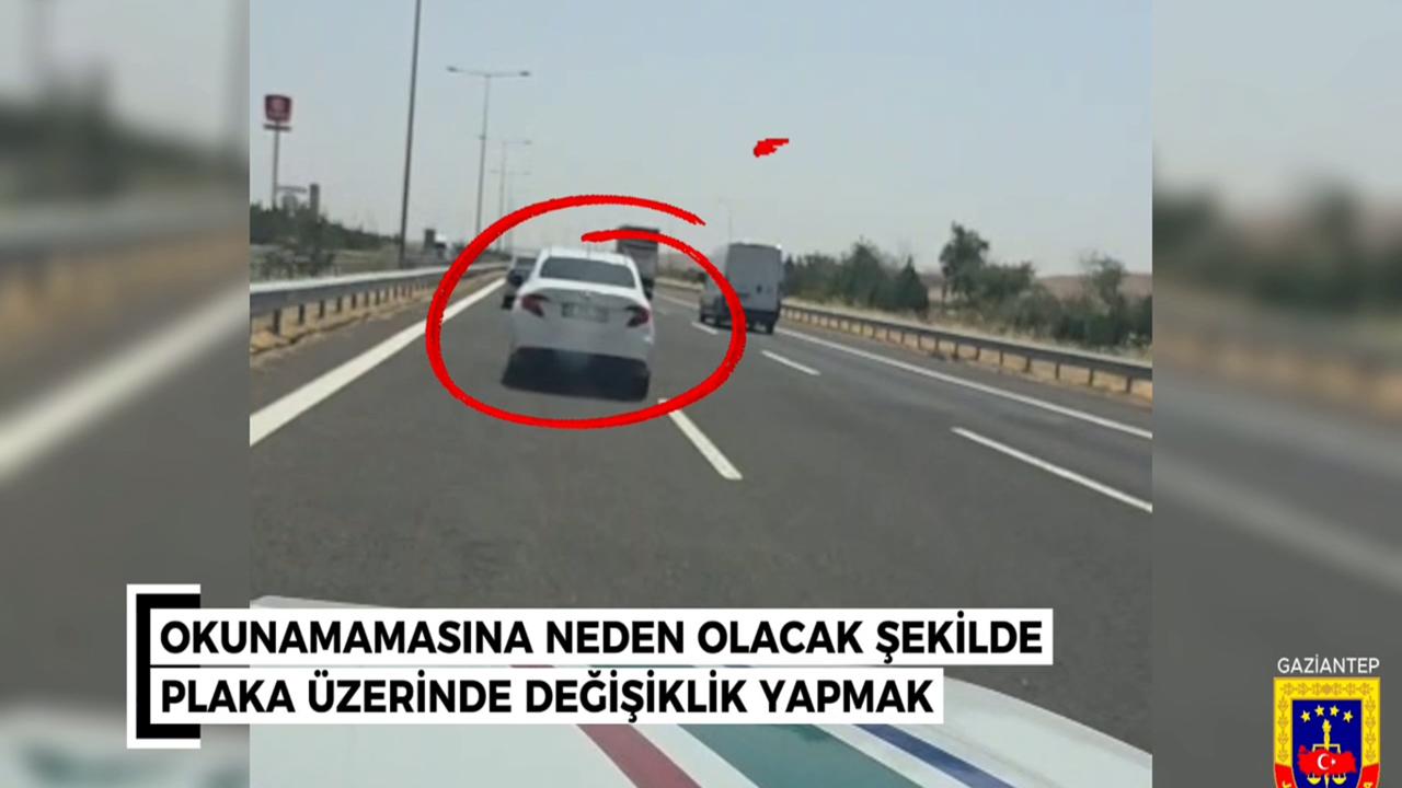 Gaziantep'te plakasını kapatan sürücüye 140 bin lira ceza