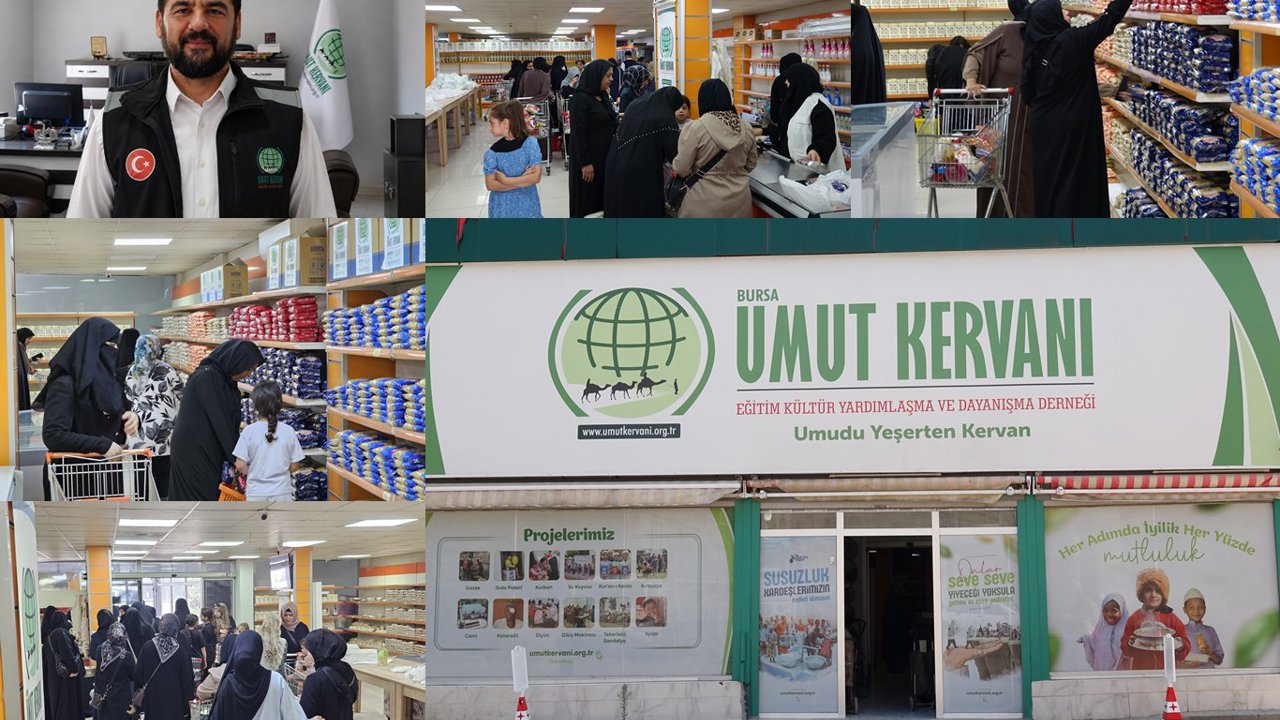 Umut Kervanı Bursa'da yüzlerce aileye gıda ve nakdi yardımında bulundu
