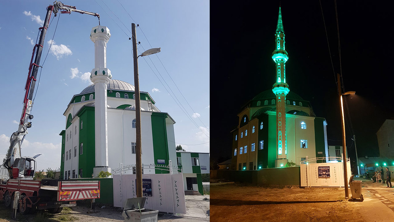 İmamlıktan emekli oldu, cami minaresi yapmaya başladı