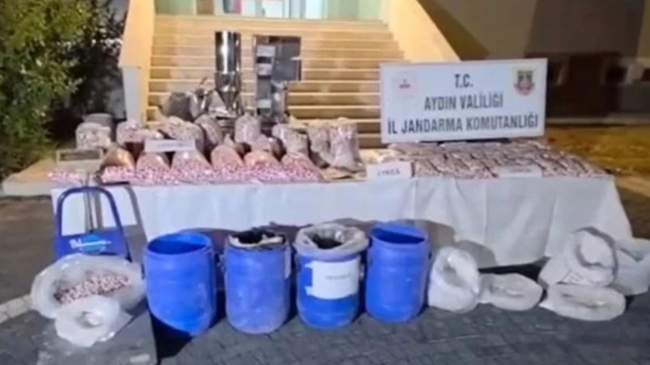 Aydın'da 1 milyon 210 bin adet sentetik hap ve ham madde ele geçirildi