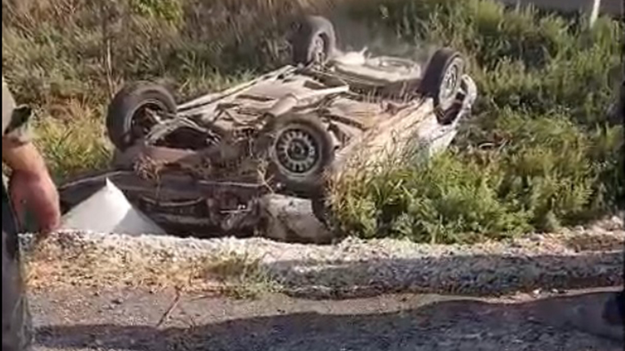 Kontrolden çıkan otomobil takla attı: 4 yaralı