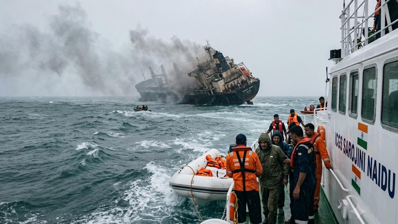 Hindistan açıklarında gemi battı: 2 kişi kurtarıldı, kayıp 22 kişi aranıyor