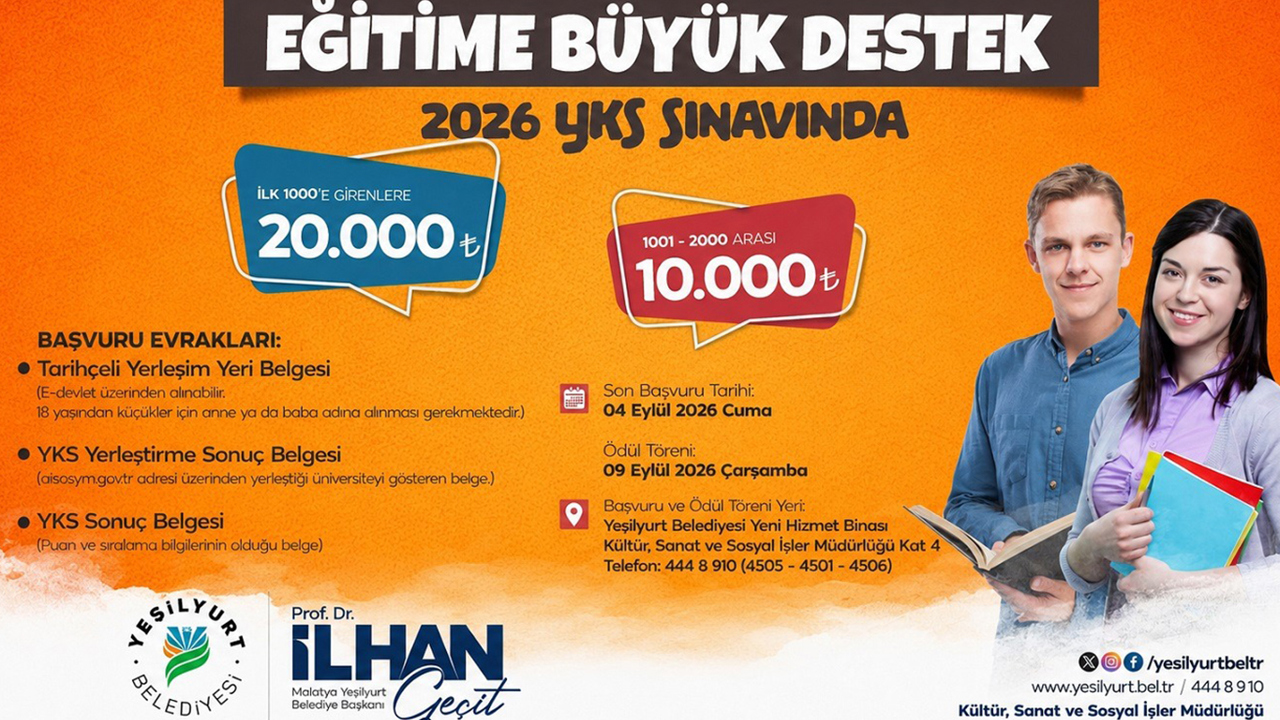 Yeşilyurt Belediyesinden eğitime destek