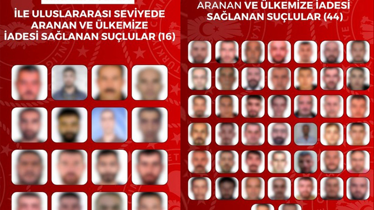 Yurt dışında aranan 60 suçlu Türkiye’ye getirildi