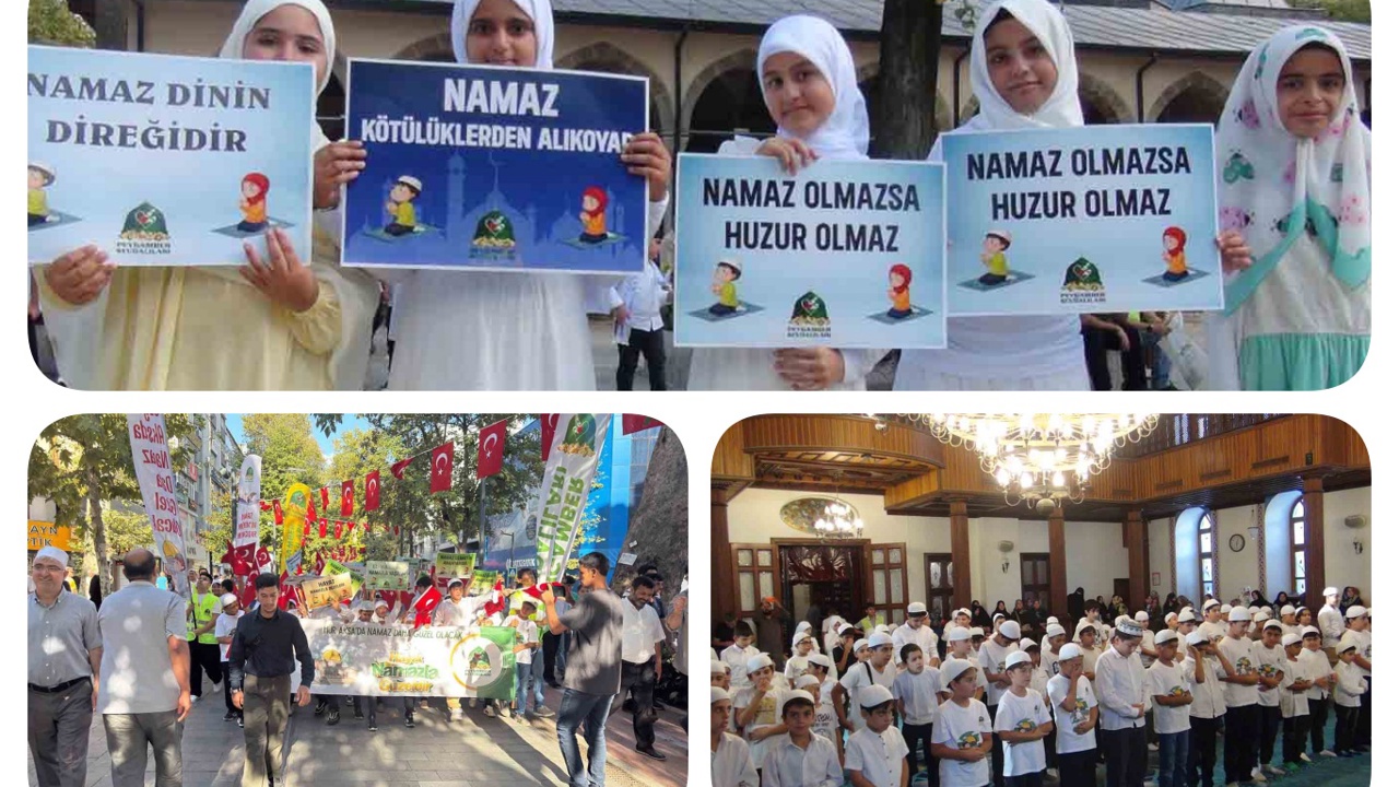Kocaeli'de yüzlerce çocuk namaz için yürüdü: "Hayat Namazla Güzeldir" programı sona erdi