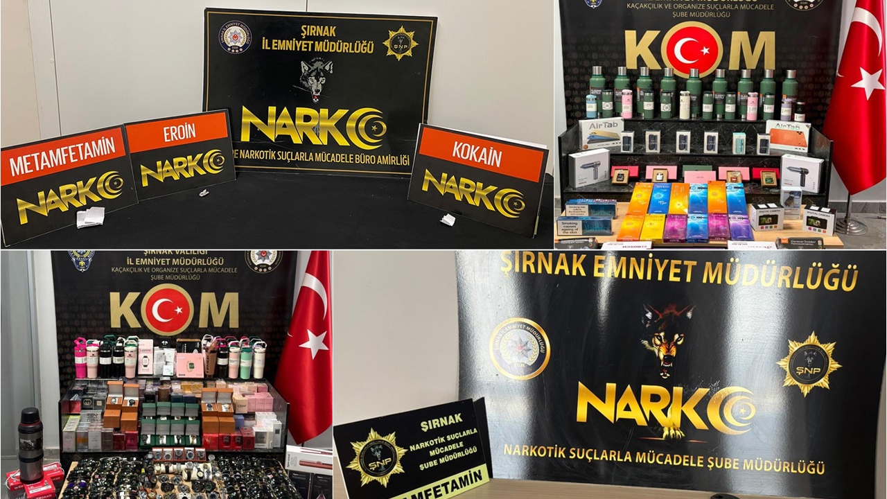 Şırnak'ta narkotik ve asayiş operasyonu: 57 gözaltı