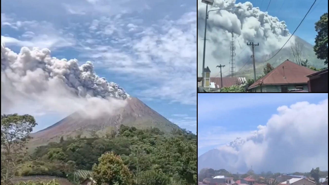 Endonezya’da Sinabung yanardağı yeniden harekete geçti