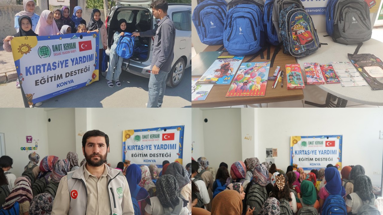 Konya Umut Kervanı’ndan yetim ve muhtaç ailelerin çocuklarına eğitim desteği
