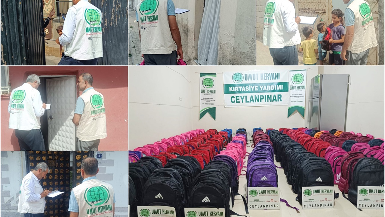 Ceylanpınar Umut Kervanından öğrencilere kırtasiye desteği