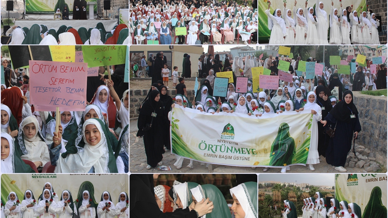 Cizre'de yüzlerce genç kız "Niyet Ettim Örtünmeye, Emrin Başım Üstüne" dedi