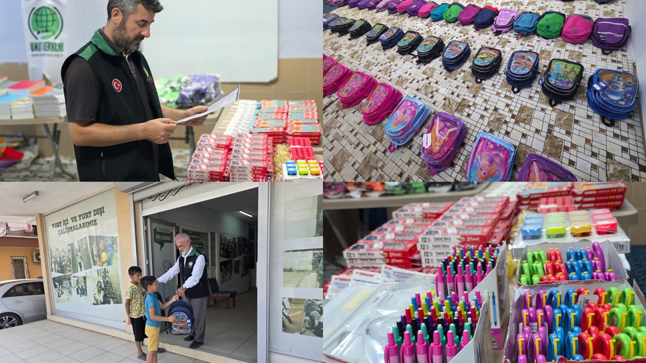  Antalya Umut Kervanından onlarca çocuğa kırtasiye desteği