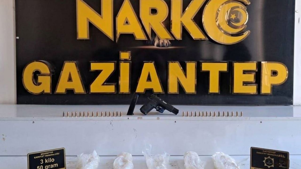 Gaziantep'te 3 kilogram metamfetamin ele geçirildi