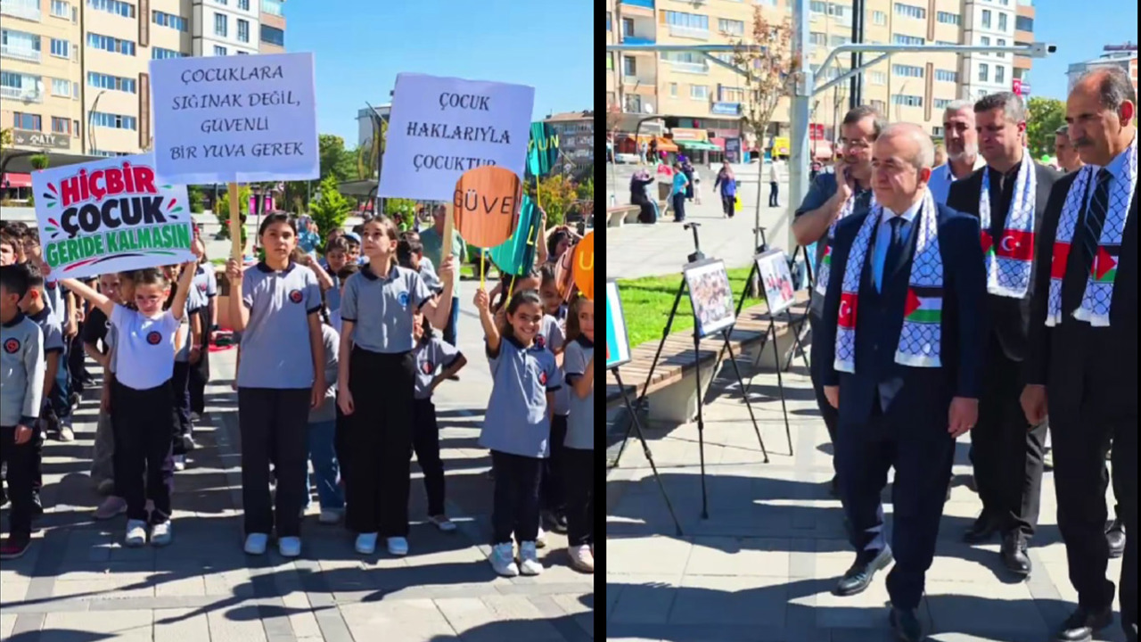 Elazığ'da Gazzeli çocuklar için uçurtmalar gökyüzüne bırakıldı