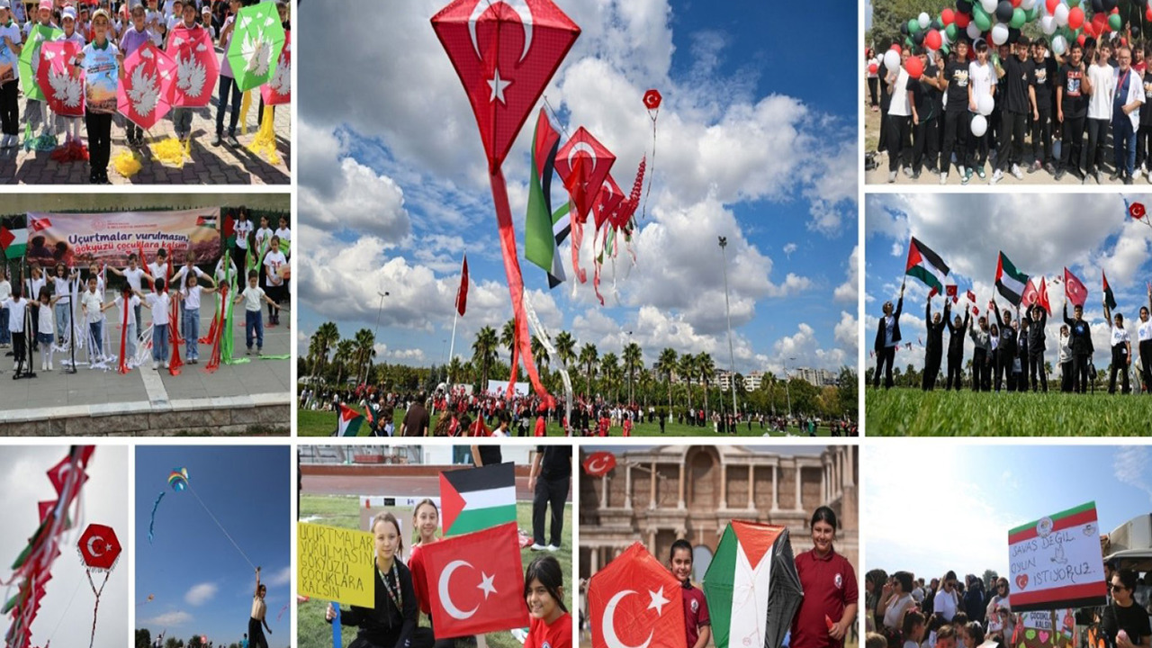 Uçurtmalar Gazzeli çocuklar için Türkiye'nin dört bir yanında gökyüzüne bırakıldı