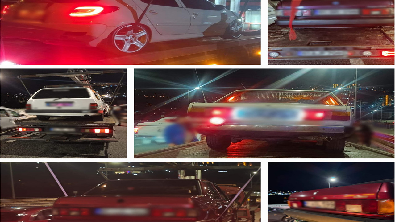 Trabzon’da abartı egzozlu 6 araç 30 gün trafikten men edildi