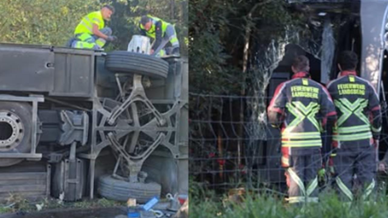 Almanya'da otobüs kazası: 2 ölü, 19 yaralı