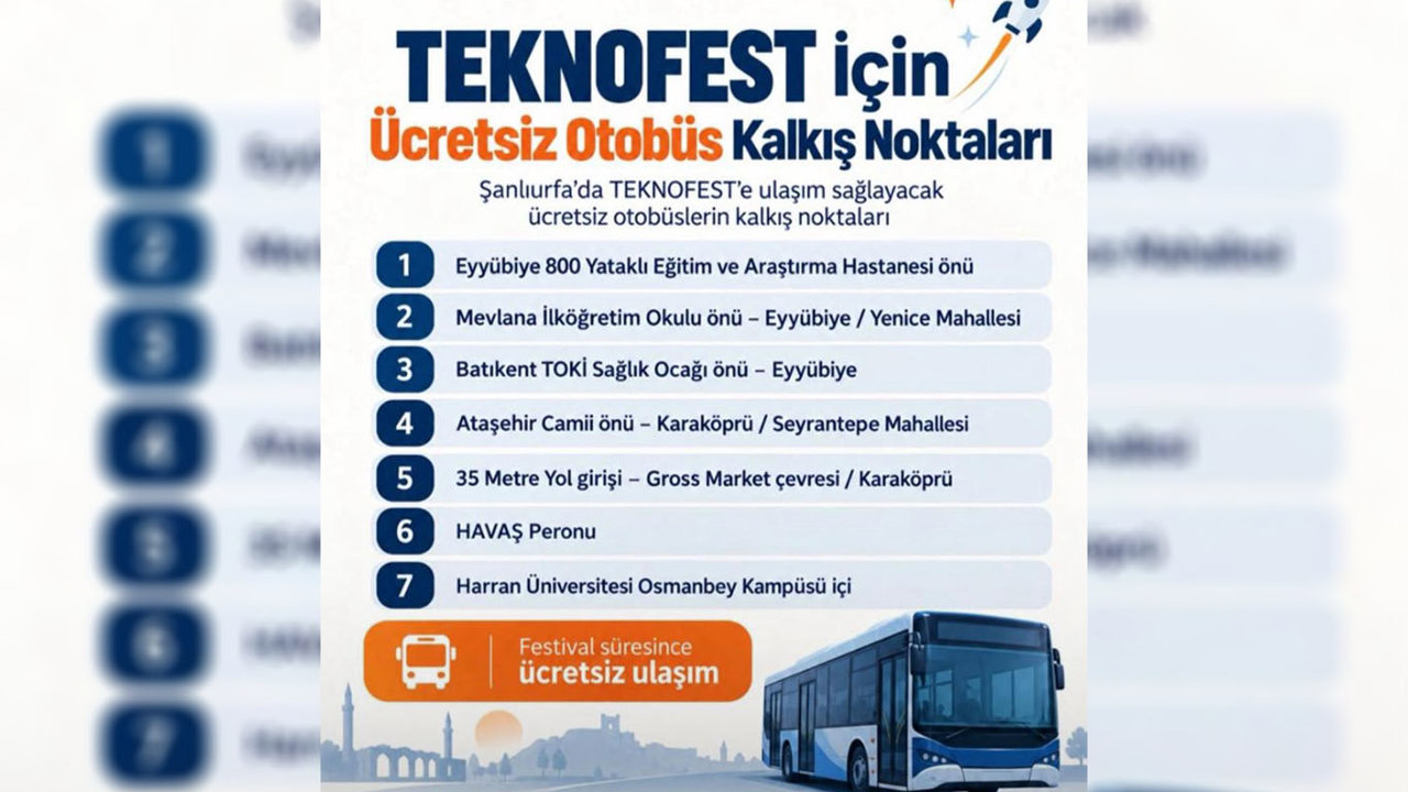 Şanlıurfa'da TEKNOFEST için ulaşım rehberi hazırlandı