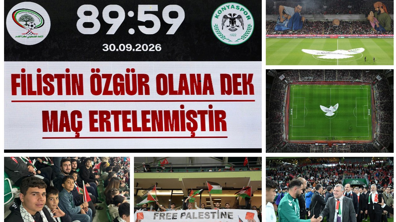 Konya’da Filistin dayanışması: Konyaspor-Filistin maçında 89.59’da anlamlı duruş