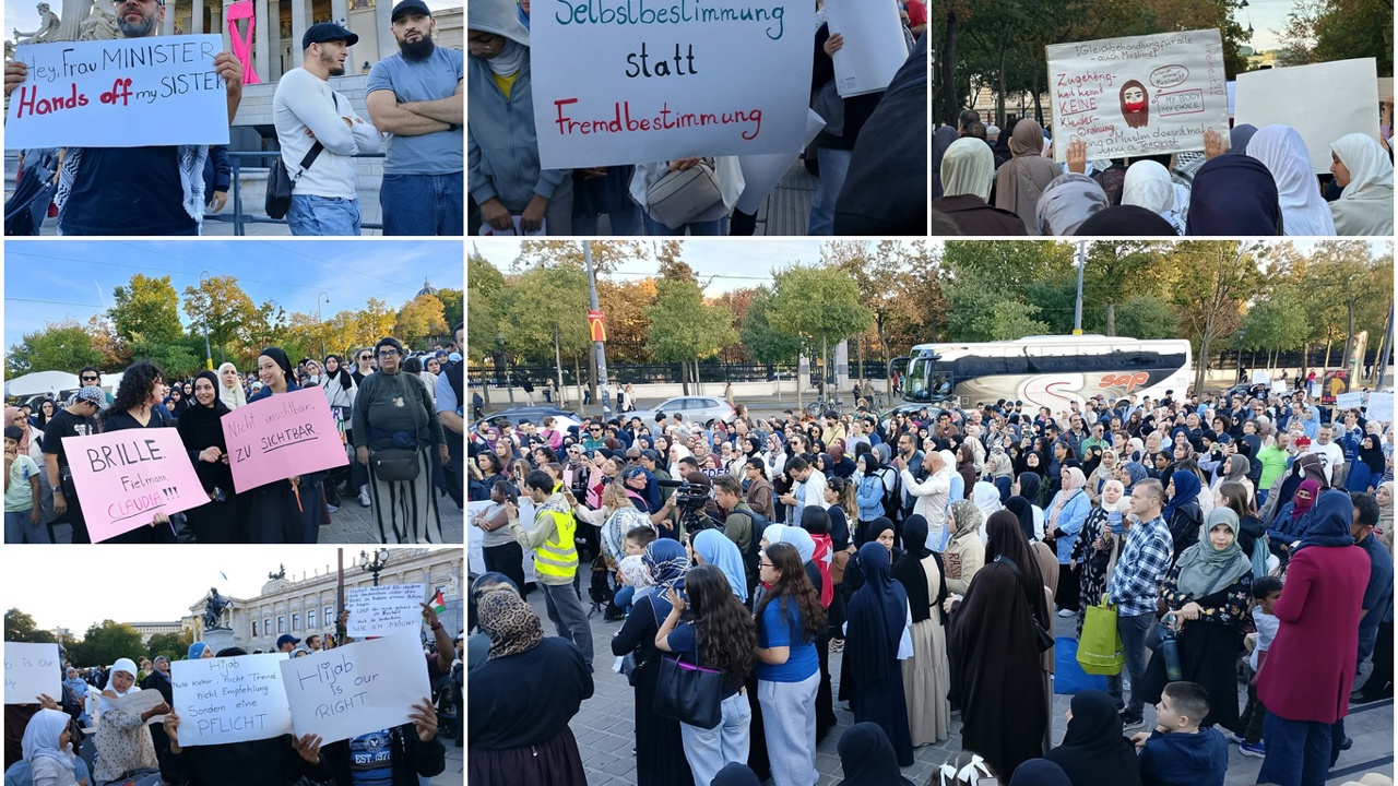 Avusturya'da başörtüsü yasağı protestosu