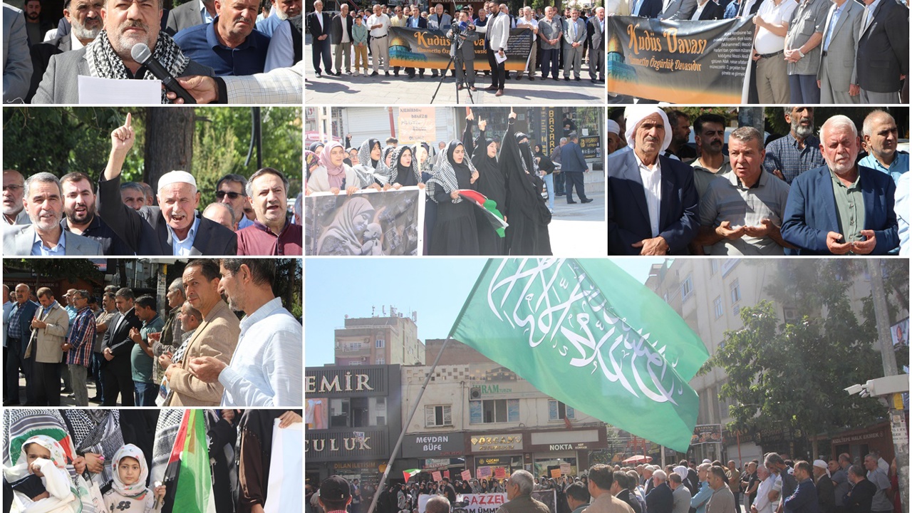 Mardin Kızıltepe’de Aksa Tufanı’nın yıl dönümünde basın açıklaması düzenlendi