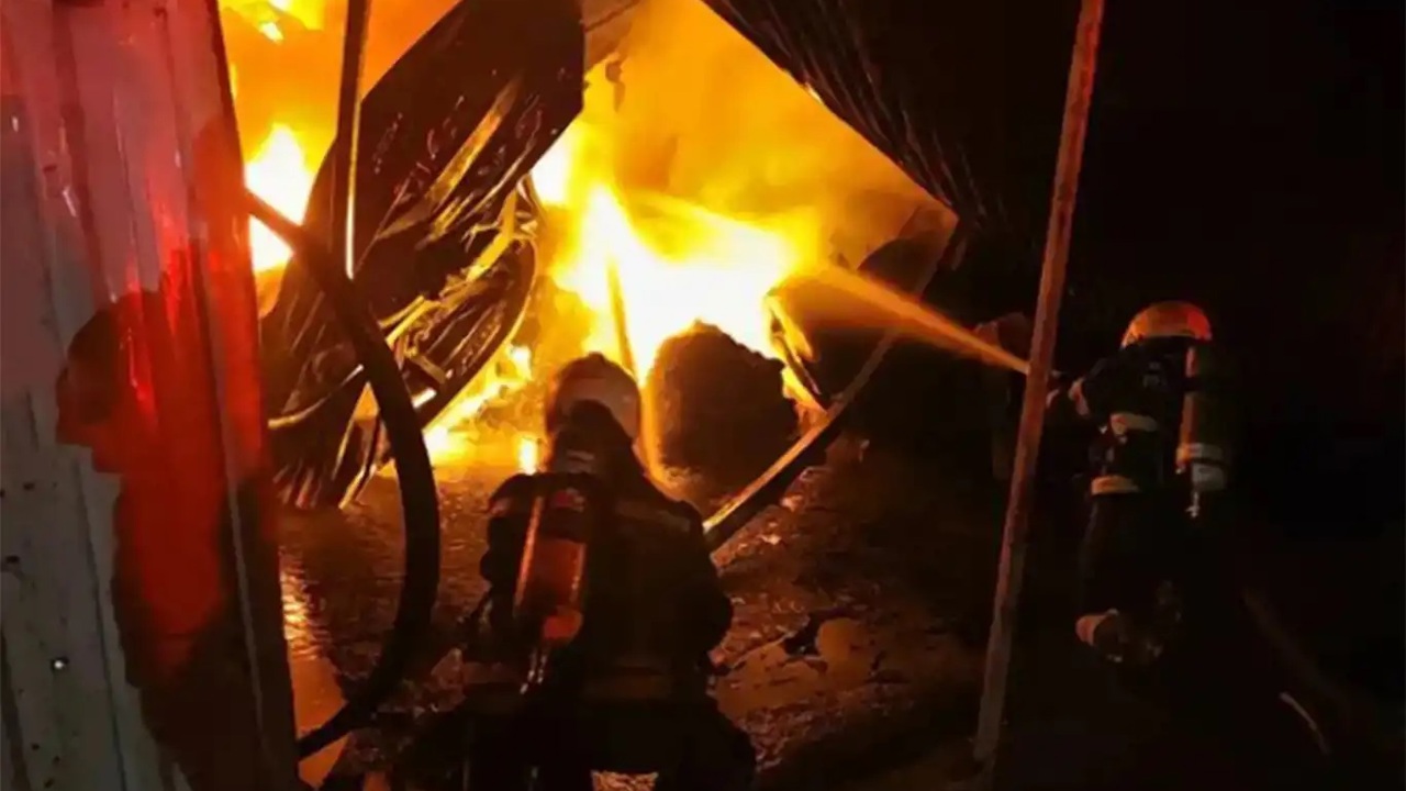 Bandırma'da yağ fabrikasında yangın