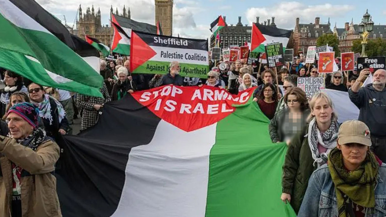Londra, Berlin ve Dublin'de binlerce kişi Gazze için sokağa çıktı