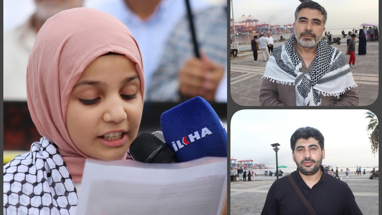 Mersin'de Aksa Tufanı yürüyüşüne katılanlar duygularını paylaştı