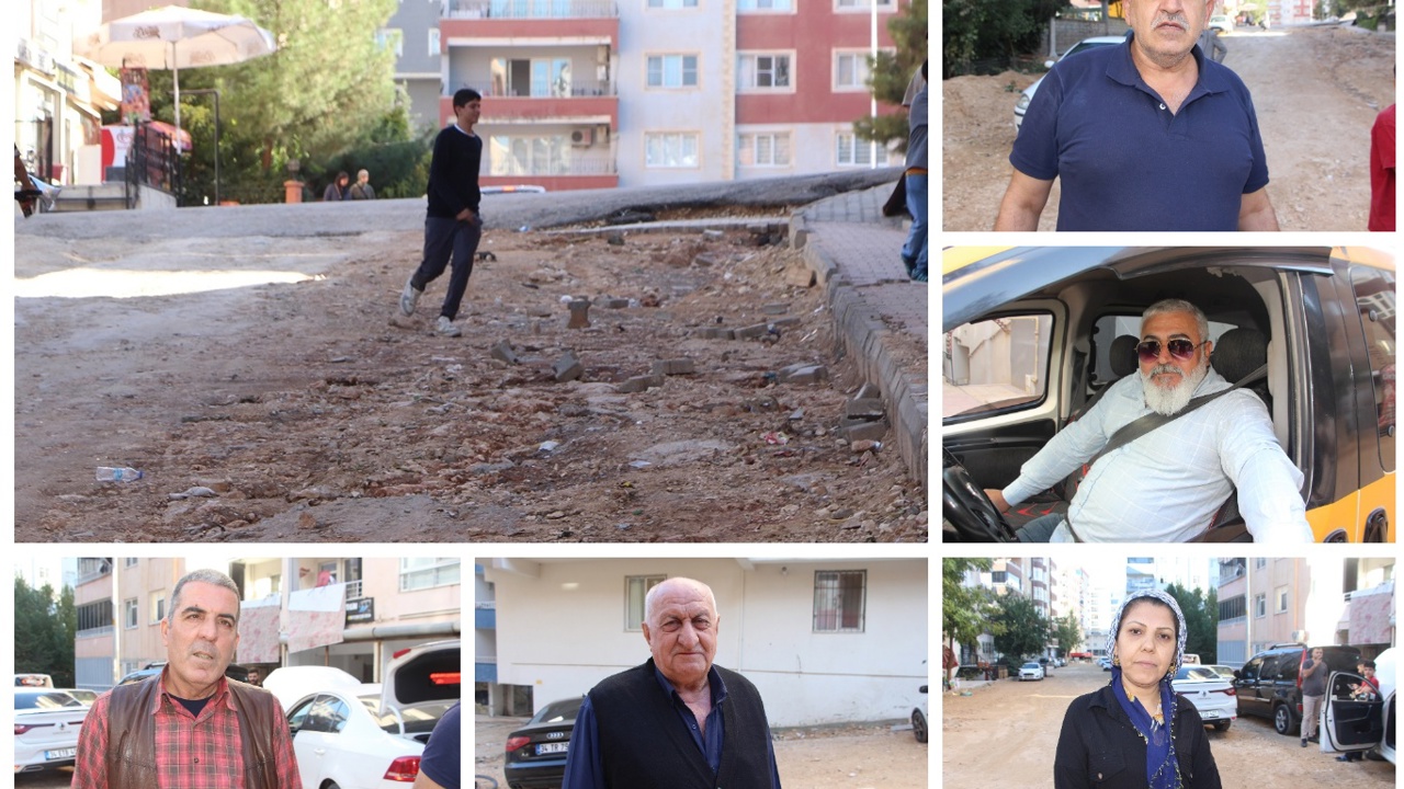 Mardin'de tamamlanmayan yol çalışmalarına mahalle sakinlerinden tepki