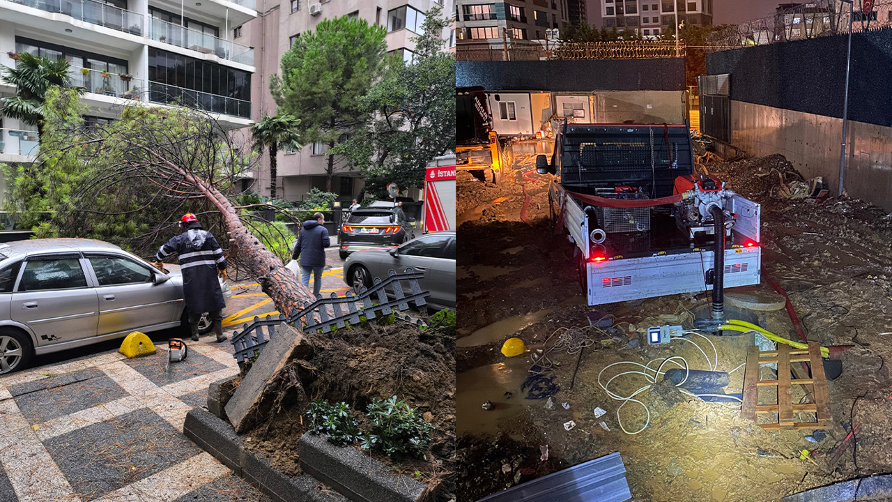 İstanbul’da yağış ve fırtına nedeniyle 1274 olaya müdahale edildi