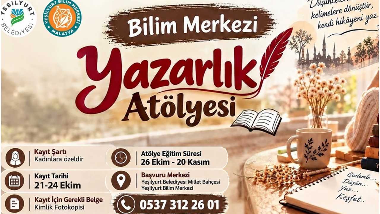 Yeşilyurt’ta kadınlara özel yazarlık atölyesi düzenlenecek