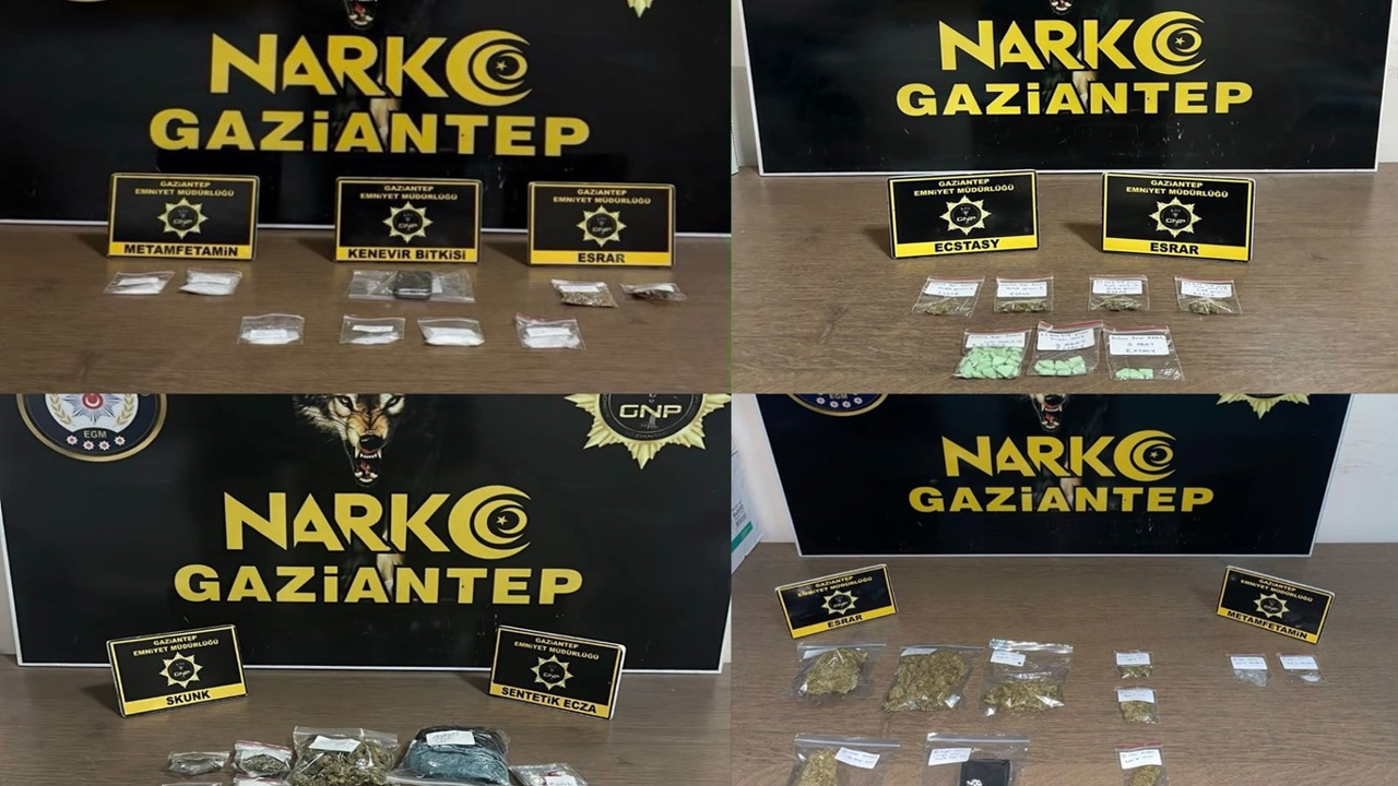 Gaziantep'te uyuşturucu operasyonlarında 48 tutuklama