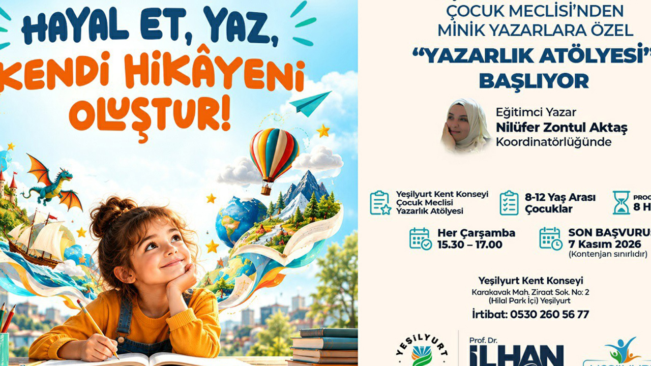 Yeşilyurt'ta çocuklara yönelik yazarlık atölyesi düzenlenecek