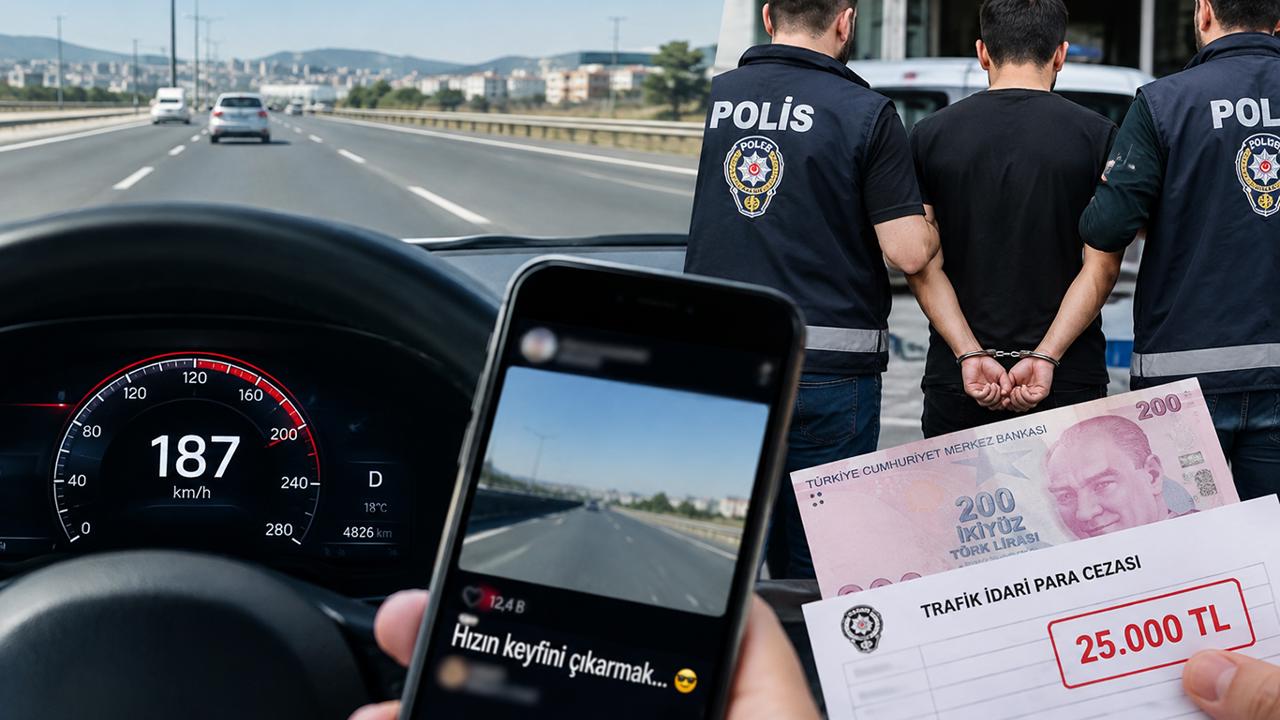 İzmir’de 187 kilometre hız görüntüsünü paylaşana 25 bin TL ceza