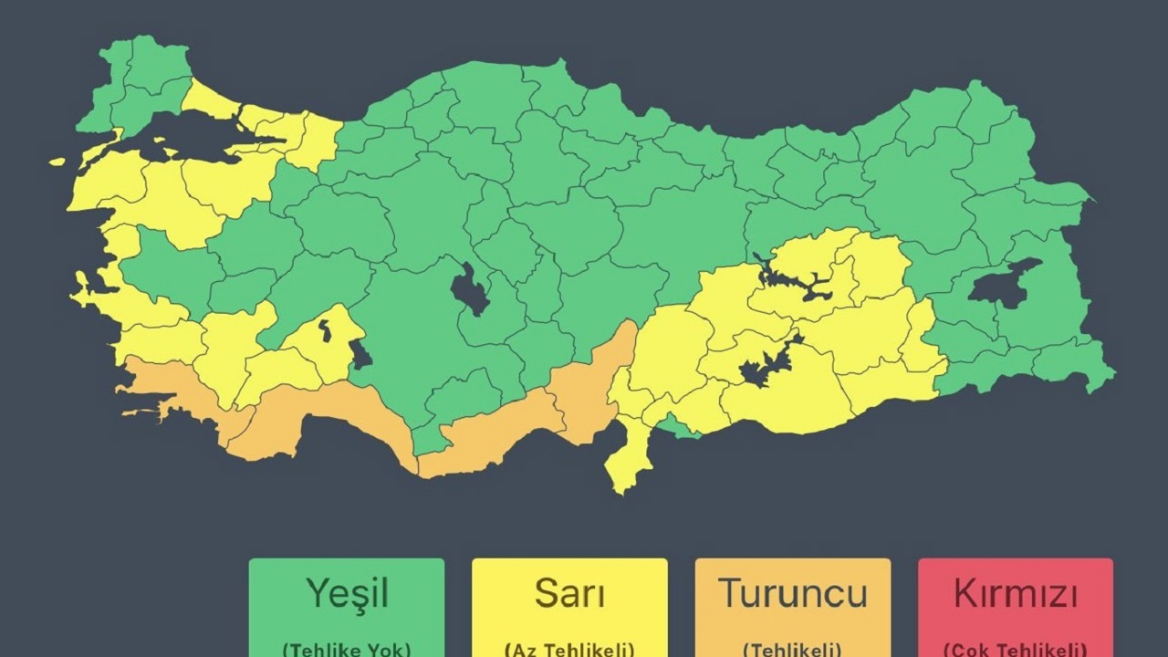 Meteoroloji’den birçok il için "turuncu" ve "sarı" kodlu uyarı
