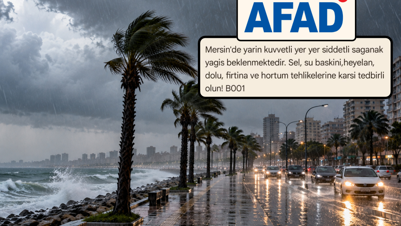 AFAD'dan Mersin için kuvvetli sağanak uyarısı