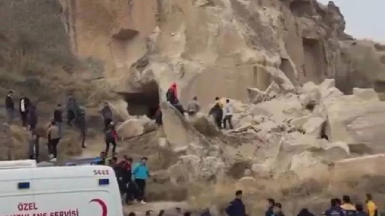 Kapadokya'da peribacasının çökmesi sonucu hayatını kaybedenlerin sayısı 3'e yükseldi