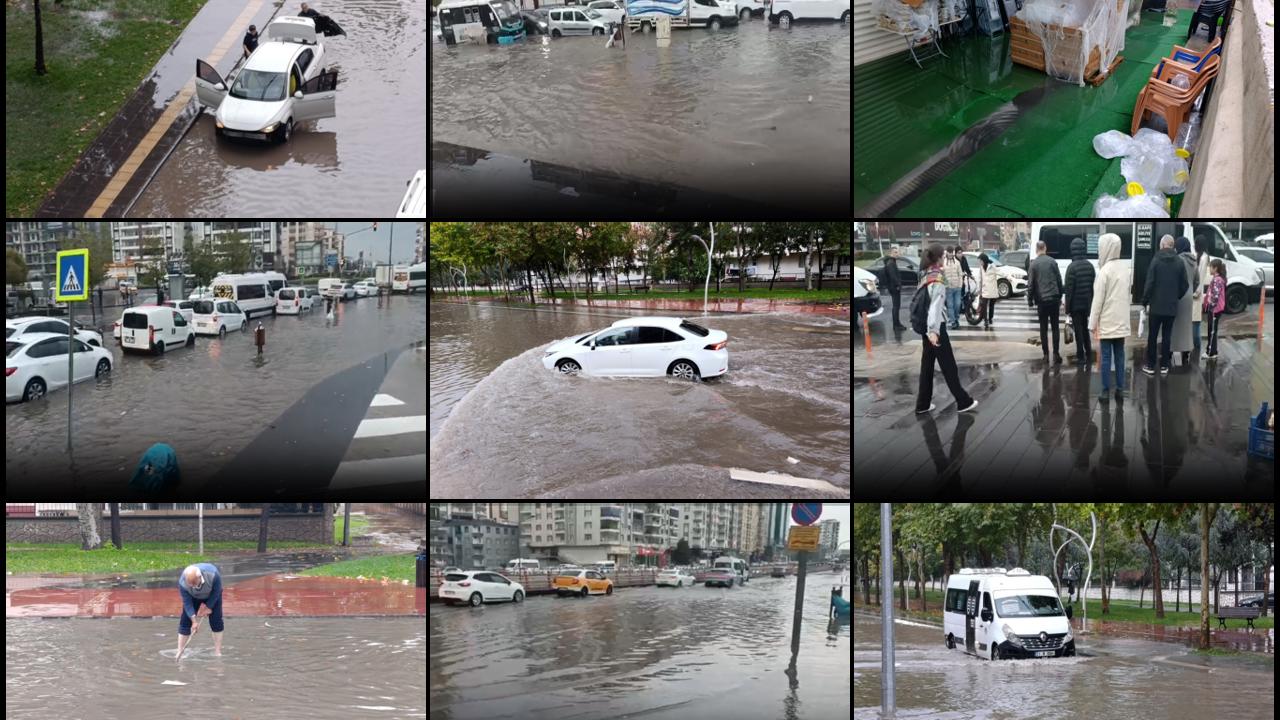 Diyarbakır'da sağanak yağış hayatı felç etti: Yollar göle döndü, vatandaşlar mağdur oldu