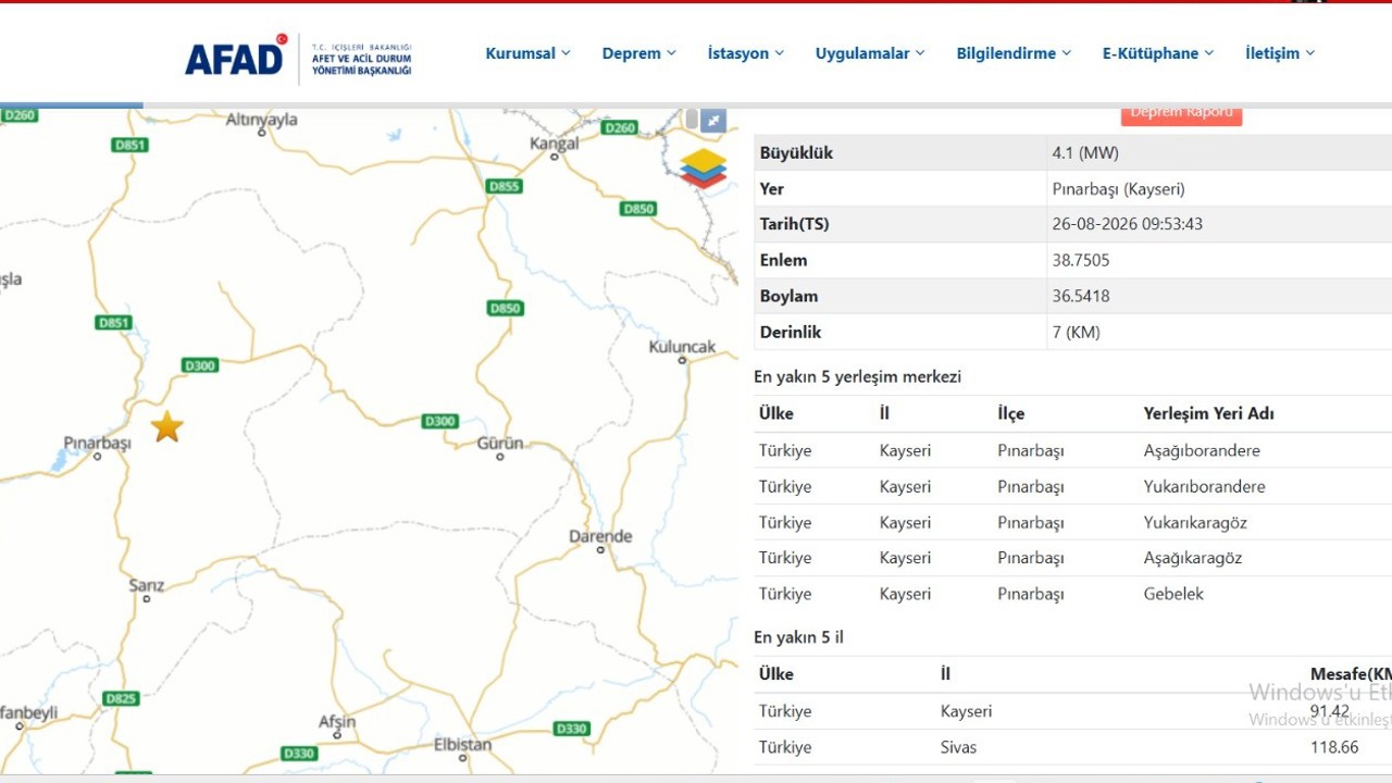 Malatya Çevresinde 12 Saatte Dört Deprem