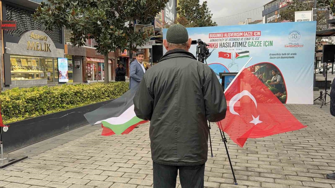Arnavutköy’de Gazze için tek yürek
