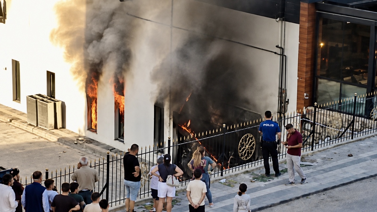 Site Otoparkında Korkutan Yangın
