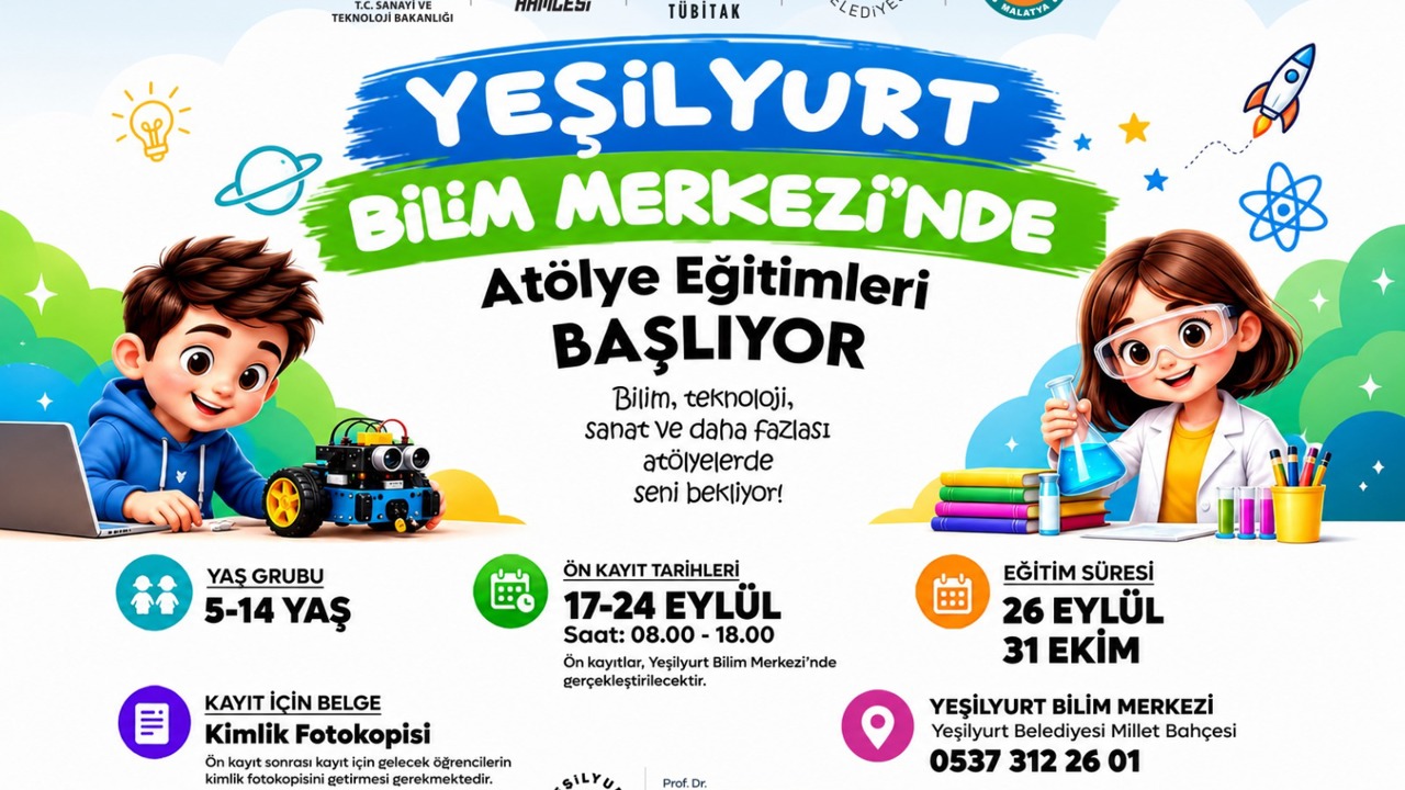 Yeşilyurt Bilim Merkezi Atölye Eğitimlerinin Kayıtları Başladı