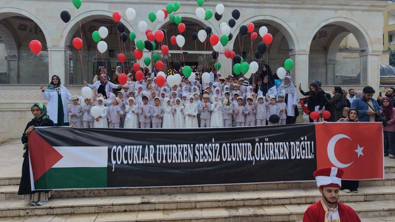 Malatya’da Miniklerden Gazze’ye Anlamlı Mesaj